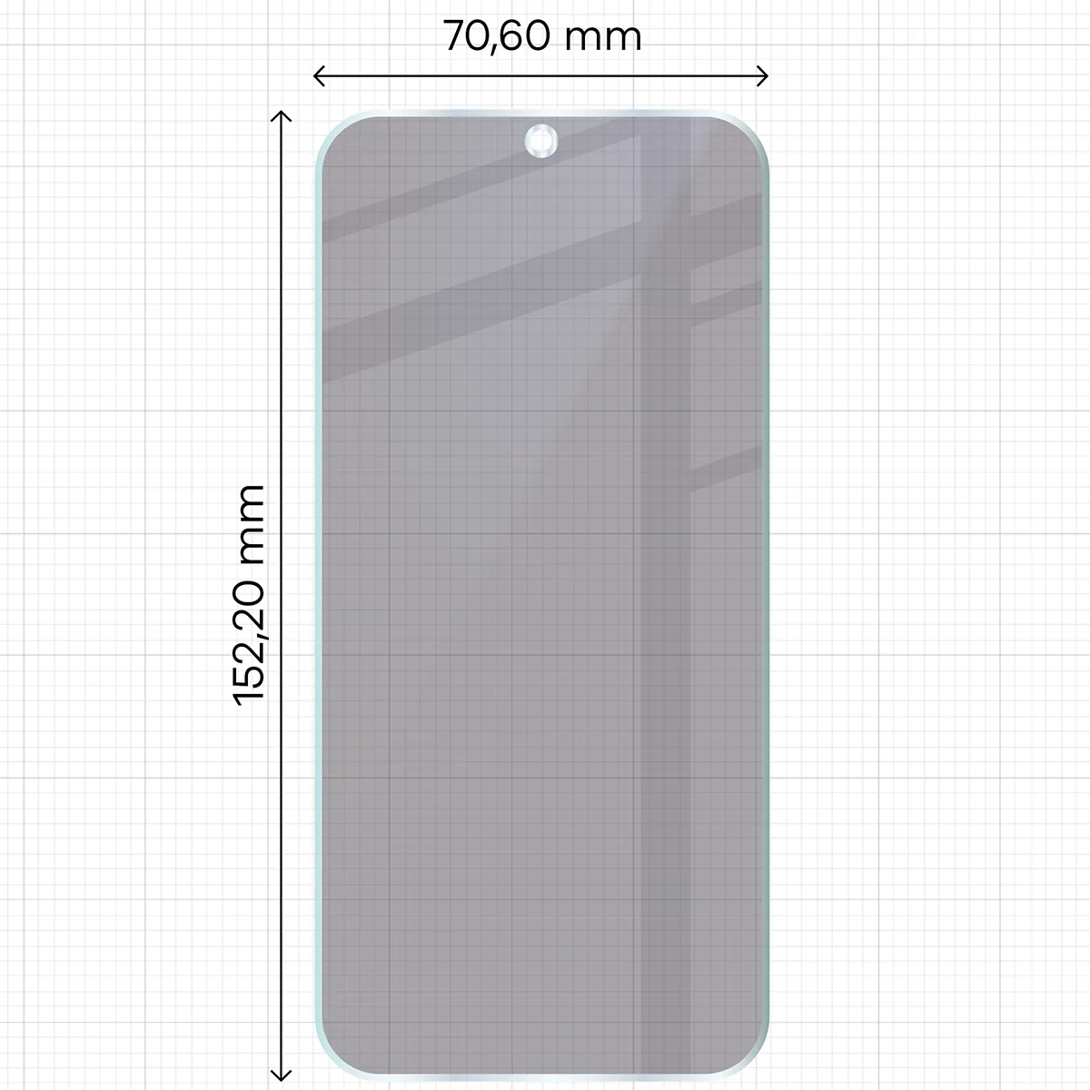 Hybridglas mit Privatschutzfilter für Xiaomi POCO F8 Pro, Bizon Hybrid Shadow, Matt