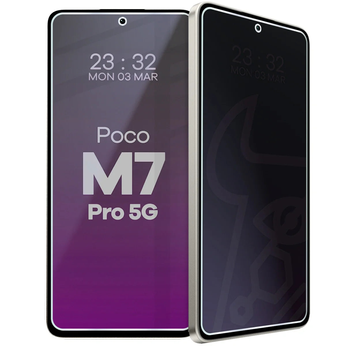 Hybridglas mit Privatschutzfilter für Xiaomi Poco M7 Pro 5G, Bizon Hybrid Shadow, Matt