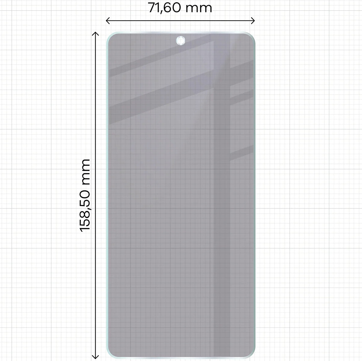 Hybridglas mit Privatschutzfilter für Xiaomi Poco M7 Pro 5G, Bizon Hybrid Shadow, Matt
