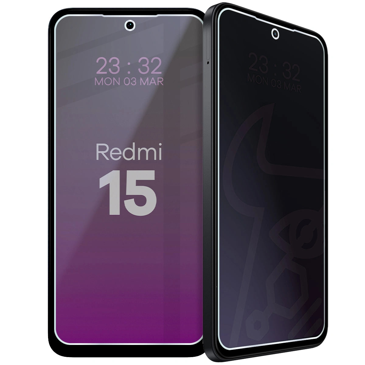 Hybridglas mit Privatschutzfilter für Xiaomi Redmi 15 5G, Bizon Hybrid Shadow, Matt