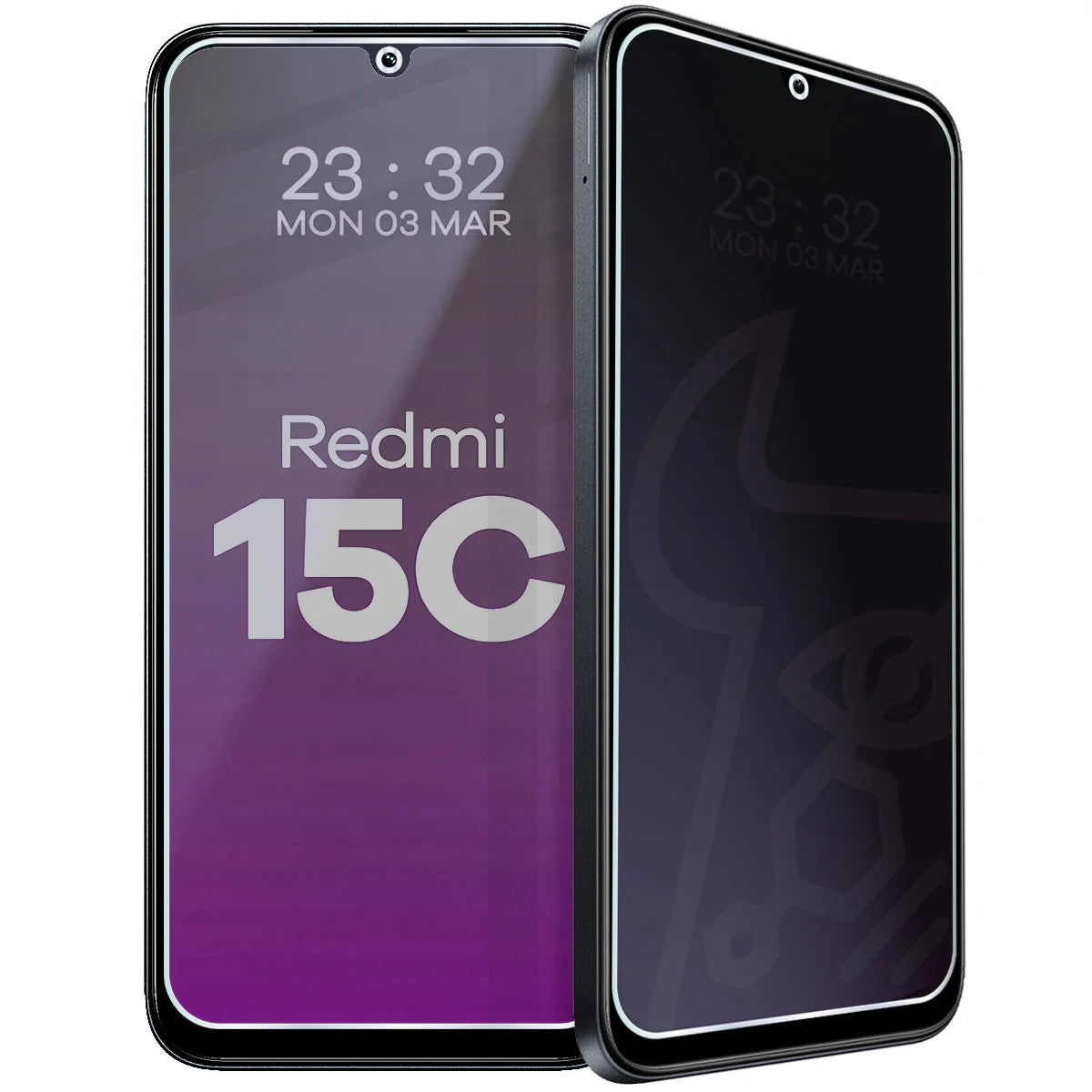 Hybridglas mit Privatschutzfilter für Xiaomi Redmi 15C 4G, Bizon Hybrid Shadow, Matt
