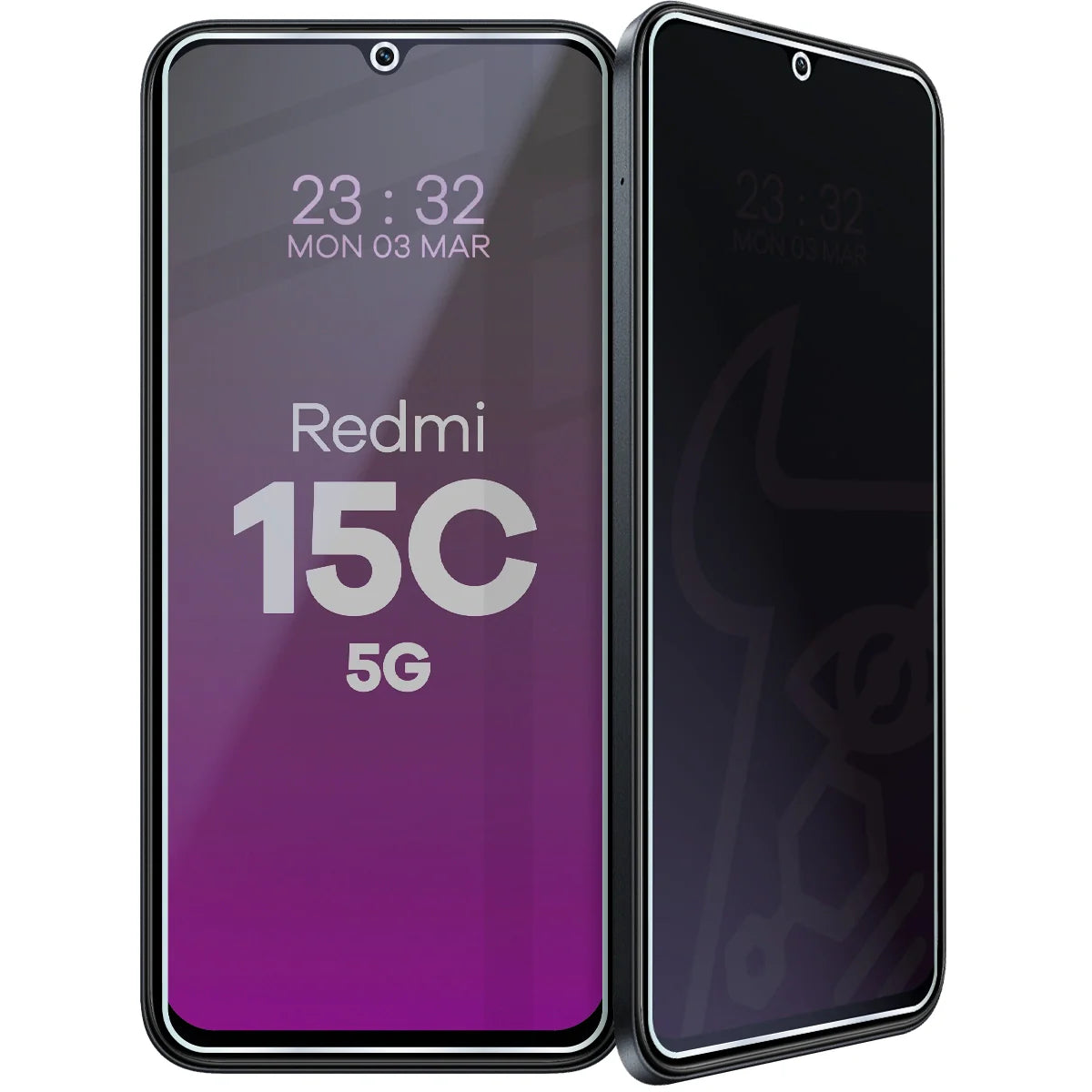 Hybridglas mit Privatschutzfilter für Xiaomi Redmi 15C 5G, Bizon Hybrid Shadow, Matt