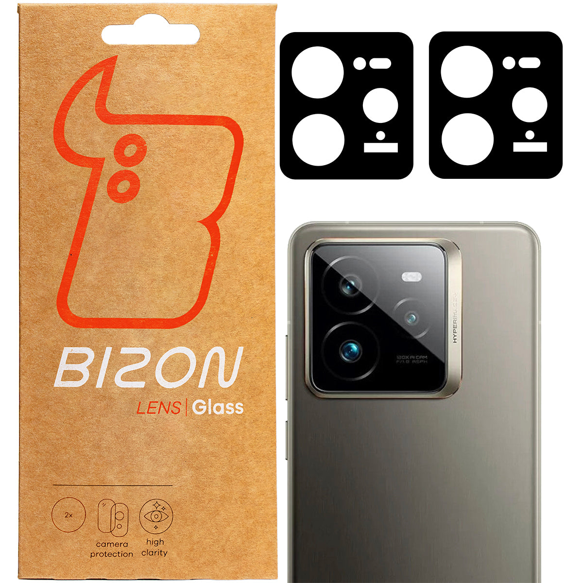 Gehärtetes Glas für die Kamera für Realme GT 7 Pro, Bizon Glass Silk Lens, 2 Stück