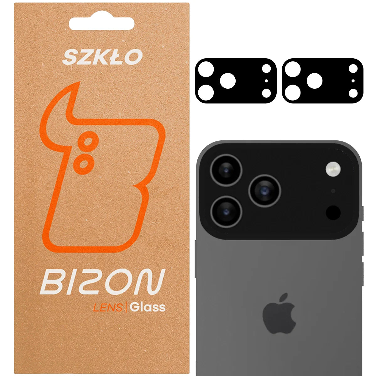 Gehärtetes Glas für die Kamera für iPhone 17 Pro Max, Bizon Glass Lens, 2 Stück