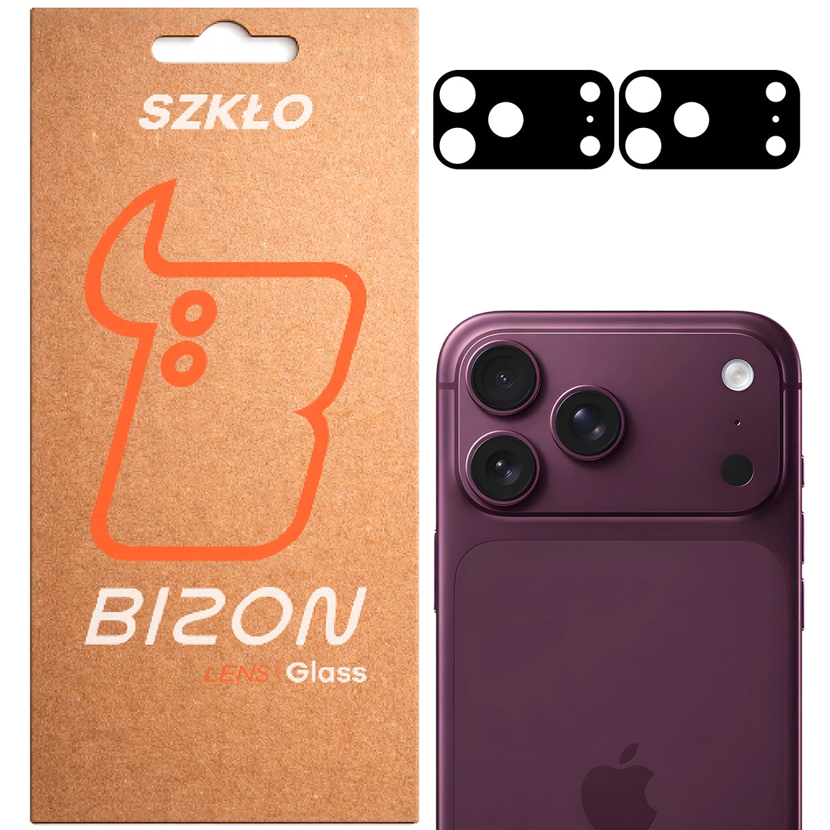 Gehärtetes Glas für die Kamera für iPhone 18 Pro Max, Bizon Glass Lens, 2 Stück (1/5)