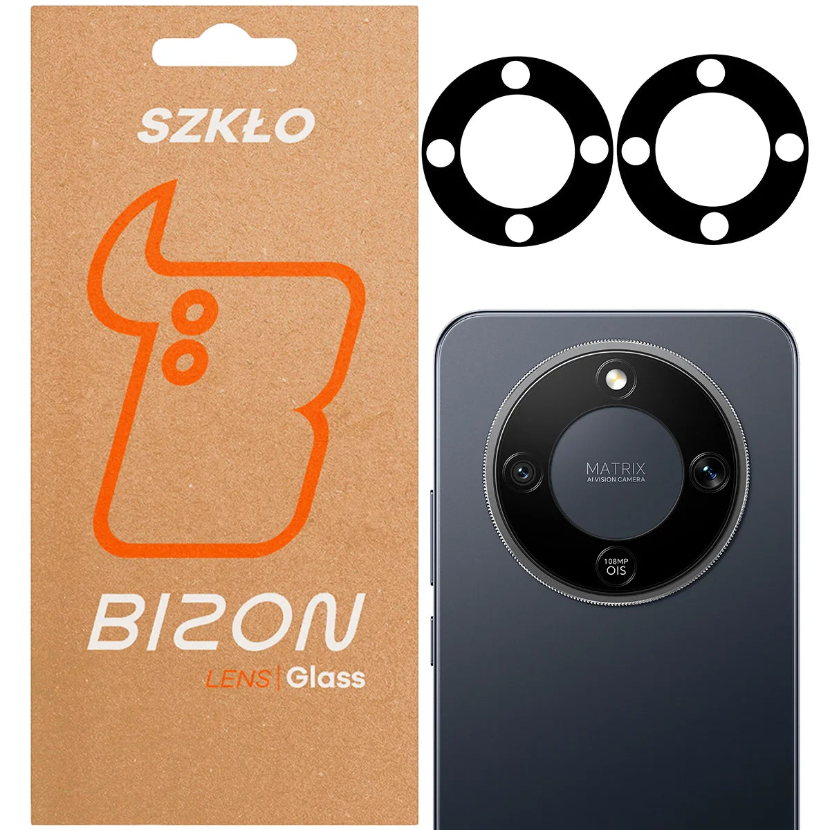 Gehärtetes Glas für die Kamera für Honor Magic8 Lite, Bizon Glass Lens, 2 Stück