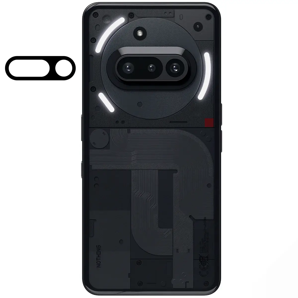 Gehärtetes Glas für die Kamera für Nothing Phone (3a), Bizon Glass Silk Lens, 2 Stück