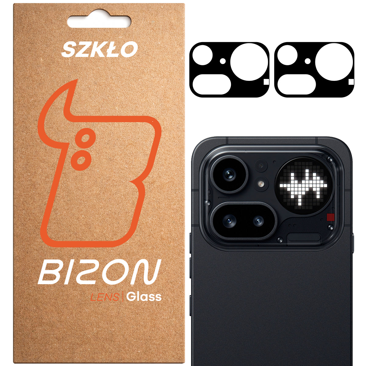 Gehärtetes Glas für die Kamera für Nothing Phone (4a) Pro, Bizon Glass Lens, 2 Stück