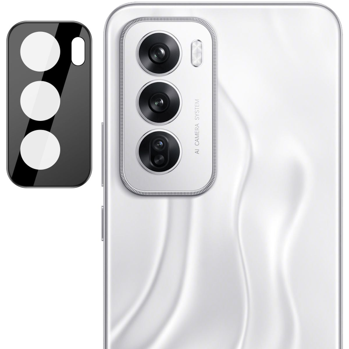 Gehärtetes Glas für die Kamera für Oppo Reno 12/12 Pro, Bizon Glass Silk Lens, 2 Stück