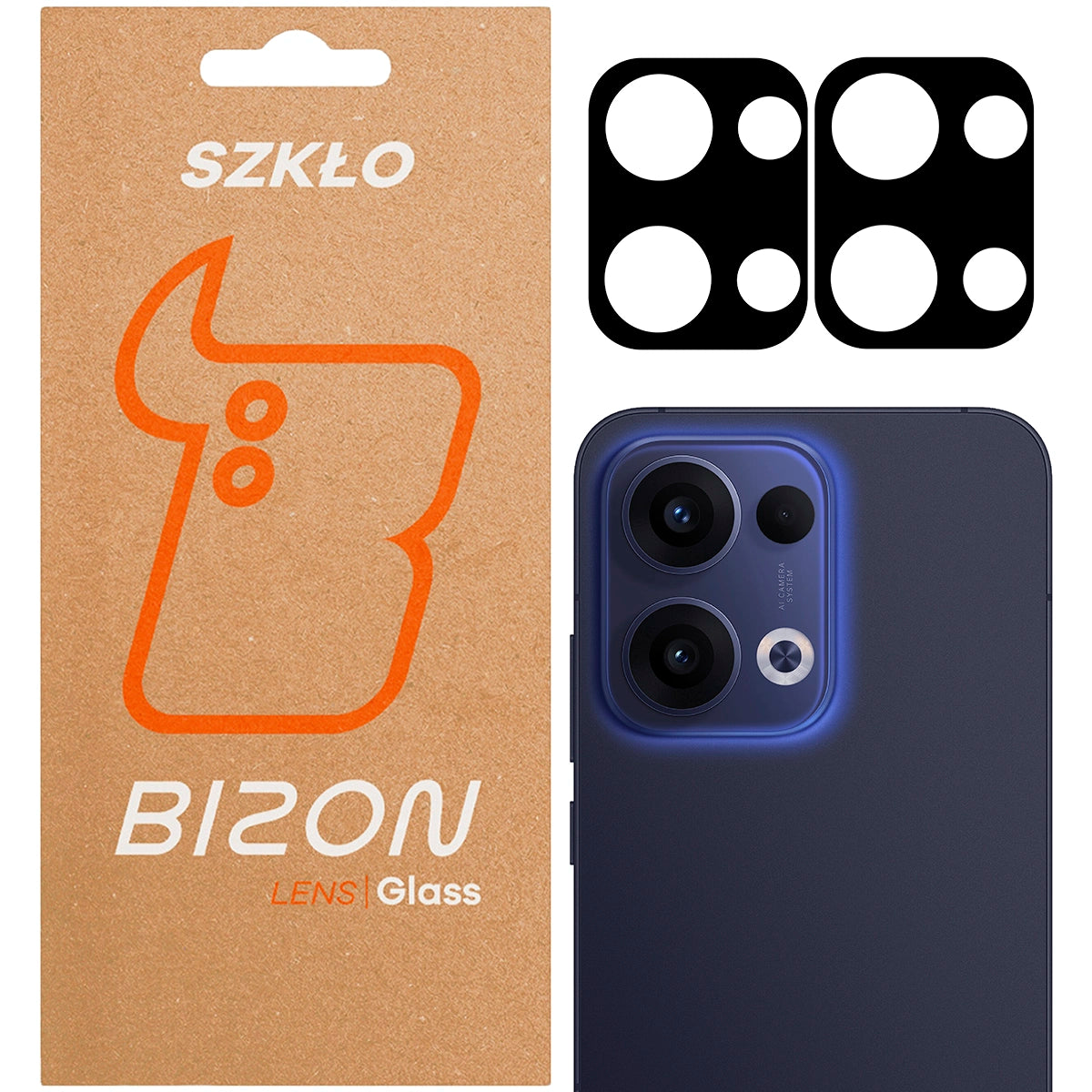 Gehärtetes Glas für die Kamera für Oppo Reno13, Bizon Glass Silk Lens, 2 Stück
