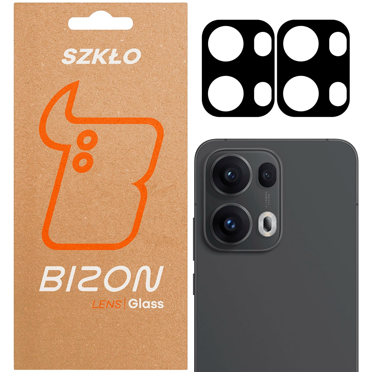 Gehärtetes Glas für die Kamera für Oppo Reno13 Pro, Bizon Glass Silk Lens, 2 Stück