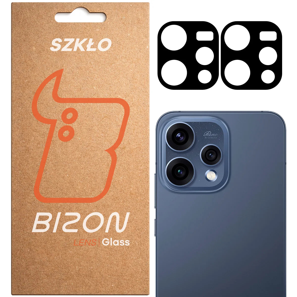 Gehärtetes Glas für die Kamera für Oppo Reno 15, Bizon Glass Lens, 2 Stück