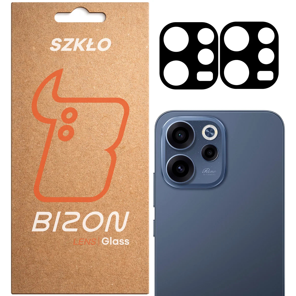 Gehärtetes Glas für die Kamera für Oppo Reno 15 F / FS, Bizon Glass Lens, 2 Stück