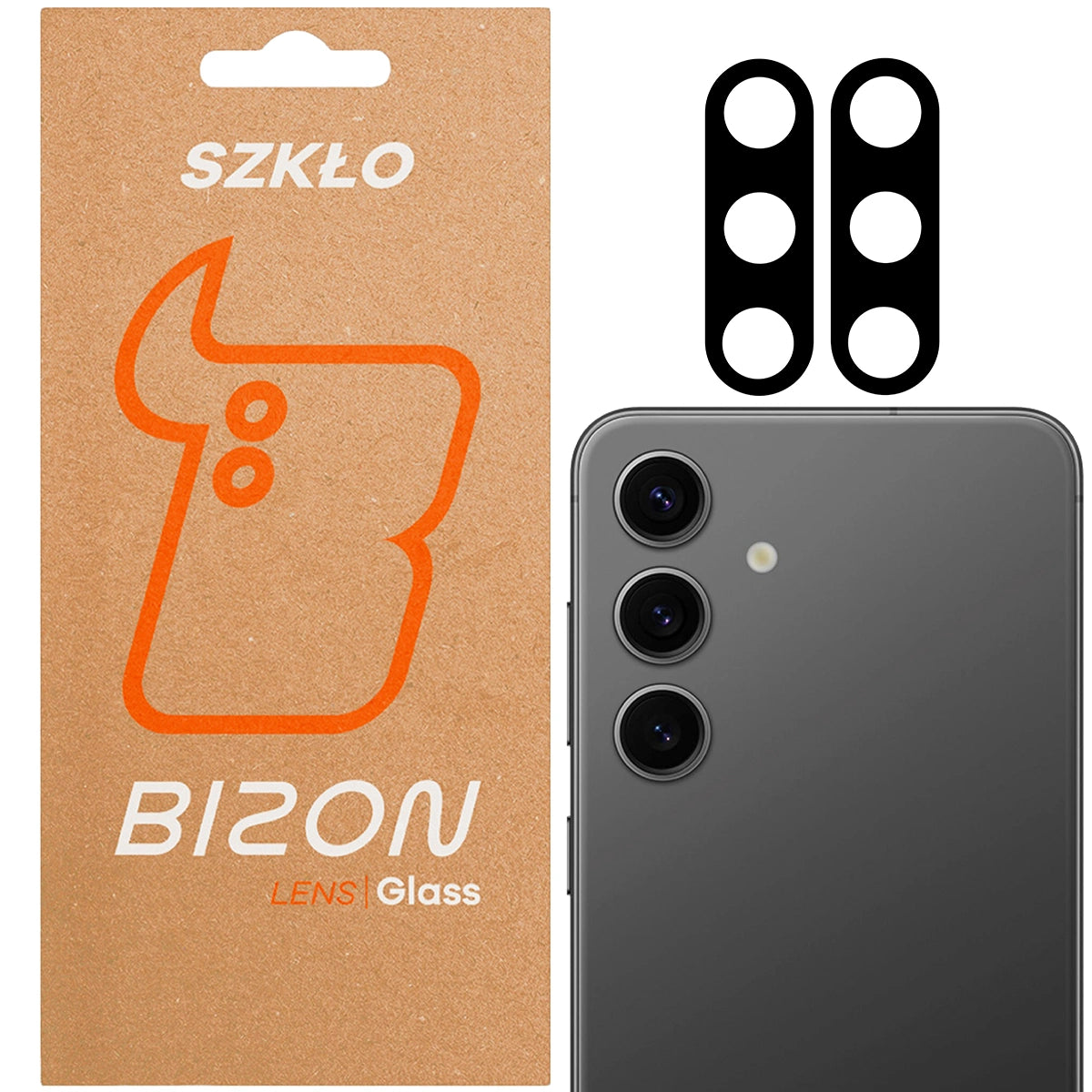 Gehärtetes Glas für die Kamera für Galaxy S24, Bizon Glass Silk Lens, 2 Stück