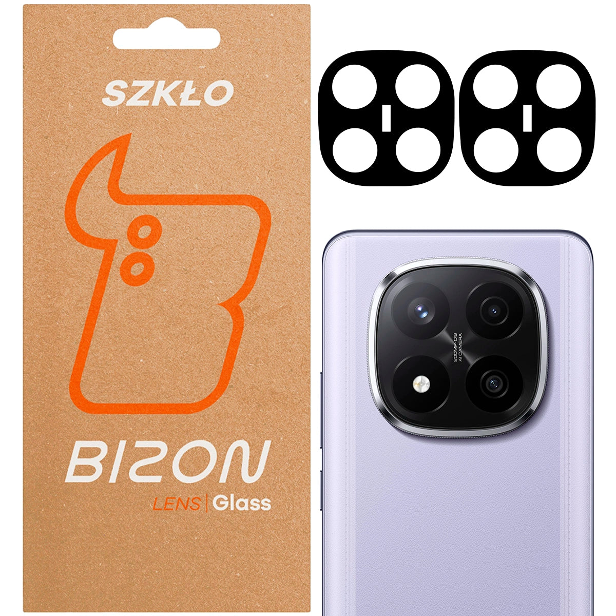Gehärtetes Glas für die Kamera für Xiaomi Redmi Note 14 Pro Plus 5G, Bizon Glass Silk Lens, 2 Stück