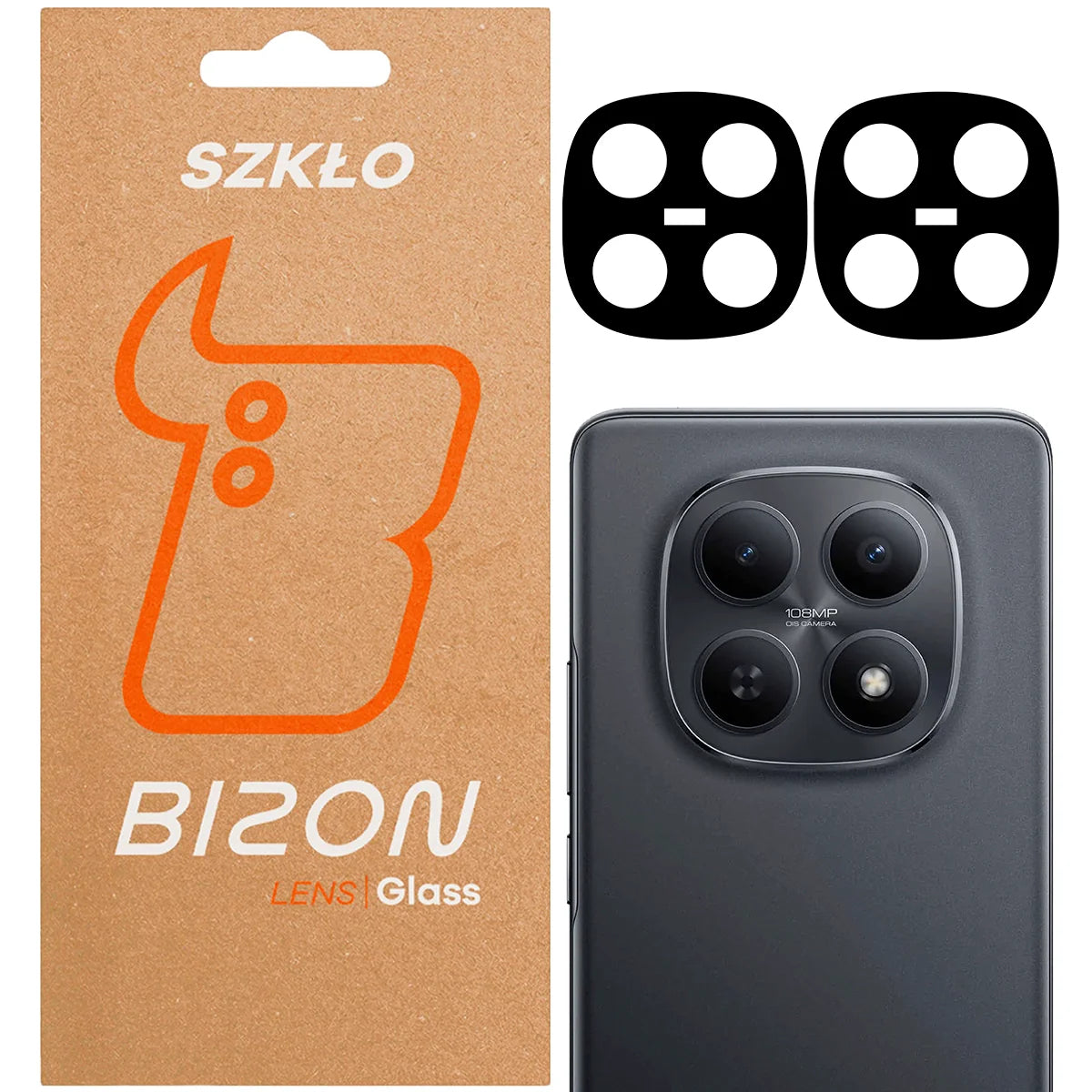 Gehärtetes Glas für die Kamera für Xiaomi Redmi Note 15 5G / POCO M8 5G, Bizon Glass Lens, 2 Stück