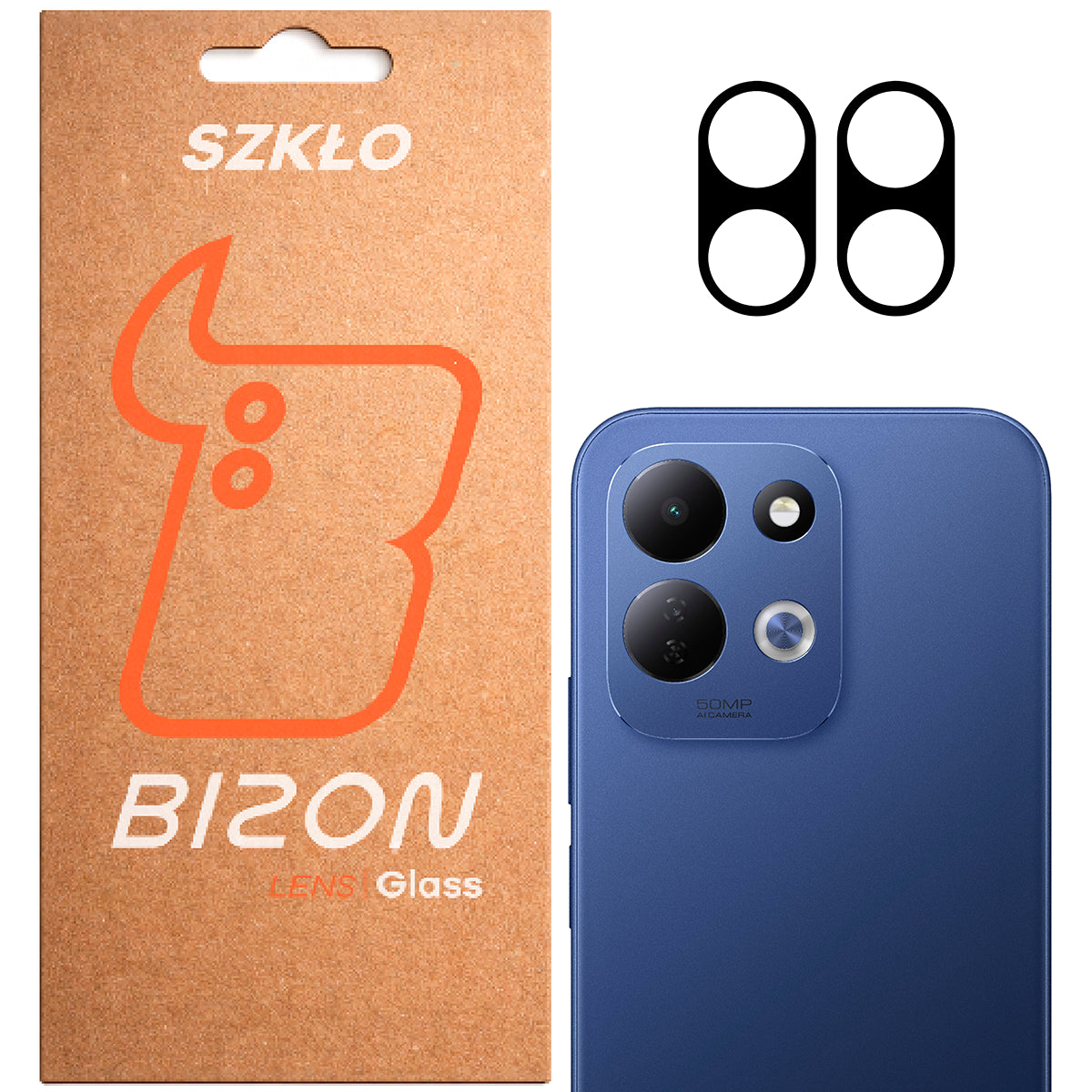 Gehärtetes Glas für die Kamera für Xiaomi Redmi Note 17 4G/5G, Bizon Glass Lens, 2 Stück (1/5)