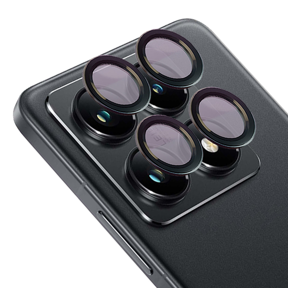 Gehärtetes Glas für die Kamera für Xiaomi 14T Pro, Bizon Glass Snap Lens, 1 Set, Schwarzer Rahmen