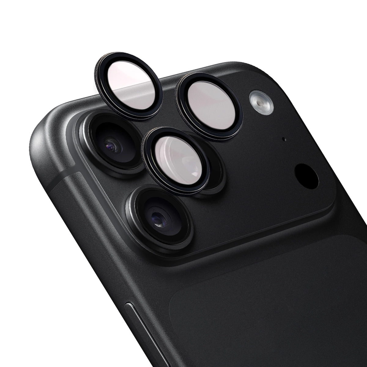 Glas für die Kamera mit Applikator für iPhone 18 Pro / 18 Pro Max, Bizon Glass Snap Lens, 1 Set, Schwarzer Rahmen (1/3)