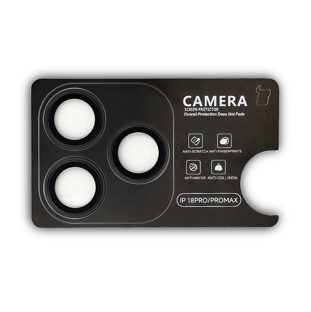 Glas für die Kamera mit Applikator für iPhone 18 Pro / 18 Pro Max, Bizon Glass Snap Lens, 1 Set, Schwarzer Rahmen (2/3)