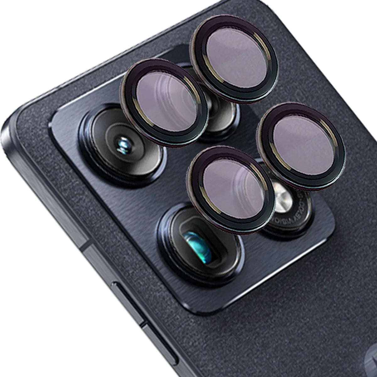 Glas für die Kamera für Motorola Signature, Bizon Glass Snap Lens, 1 Set, Schwarzer Rahmen