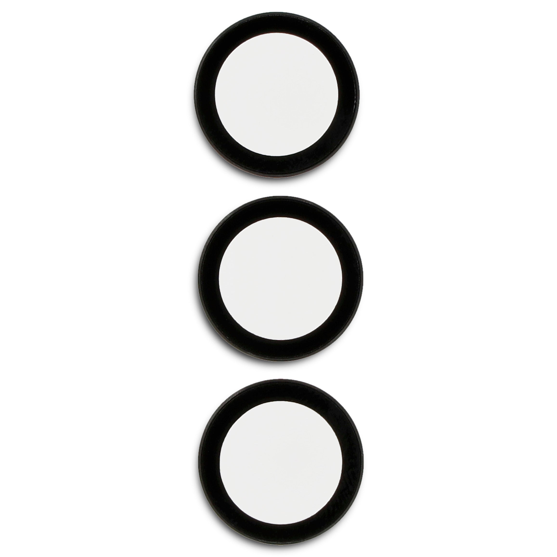 Runde schwarze Bizon Glass Snap Lens Schutzgläser für Samsung Galaxy M55 5G Kamera, 3er Set
