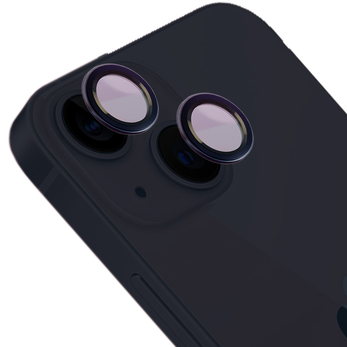 Glas für die Kamera mit Applikator für iPhone 13/13 Mini, Bizon Glass Snap Lens, 1 Set, Schwarzer Rahmen