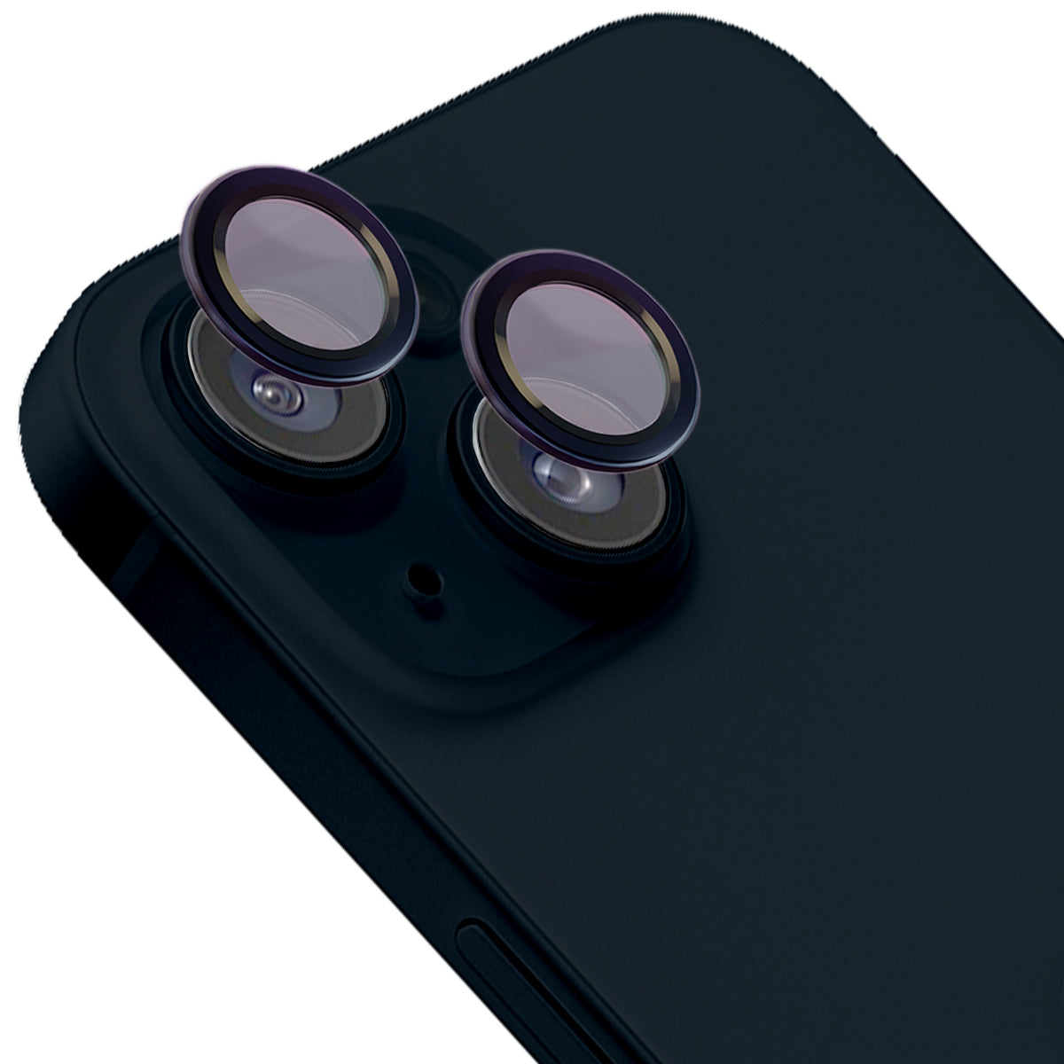 Glas für die Kamera mit Applikator für iPhone 14/14 Plus, Bizon Glass Snap Lens, 1 Set, Schwarzer Rahmen