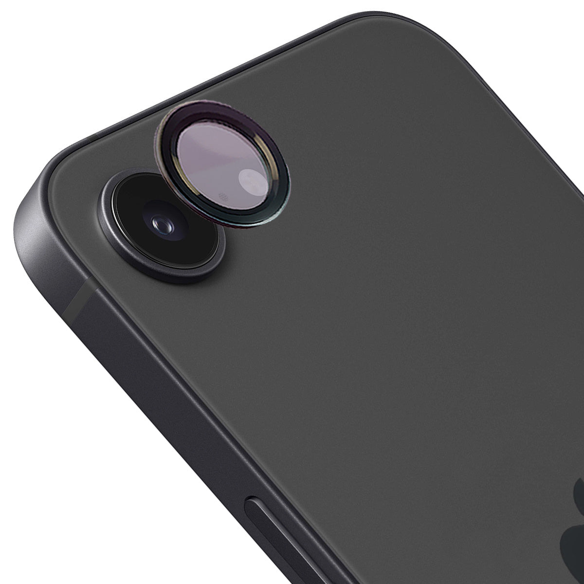 Glas für die Kamera mit Applikator für iPhone 17e / 16e, Bizon Glass Snap Lens, 1 Set, Schwarzer Rahmen