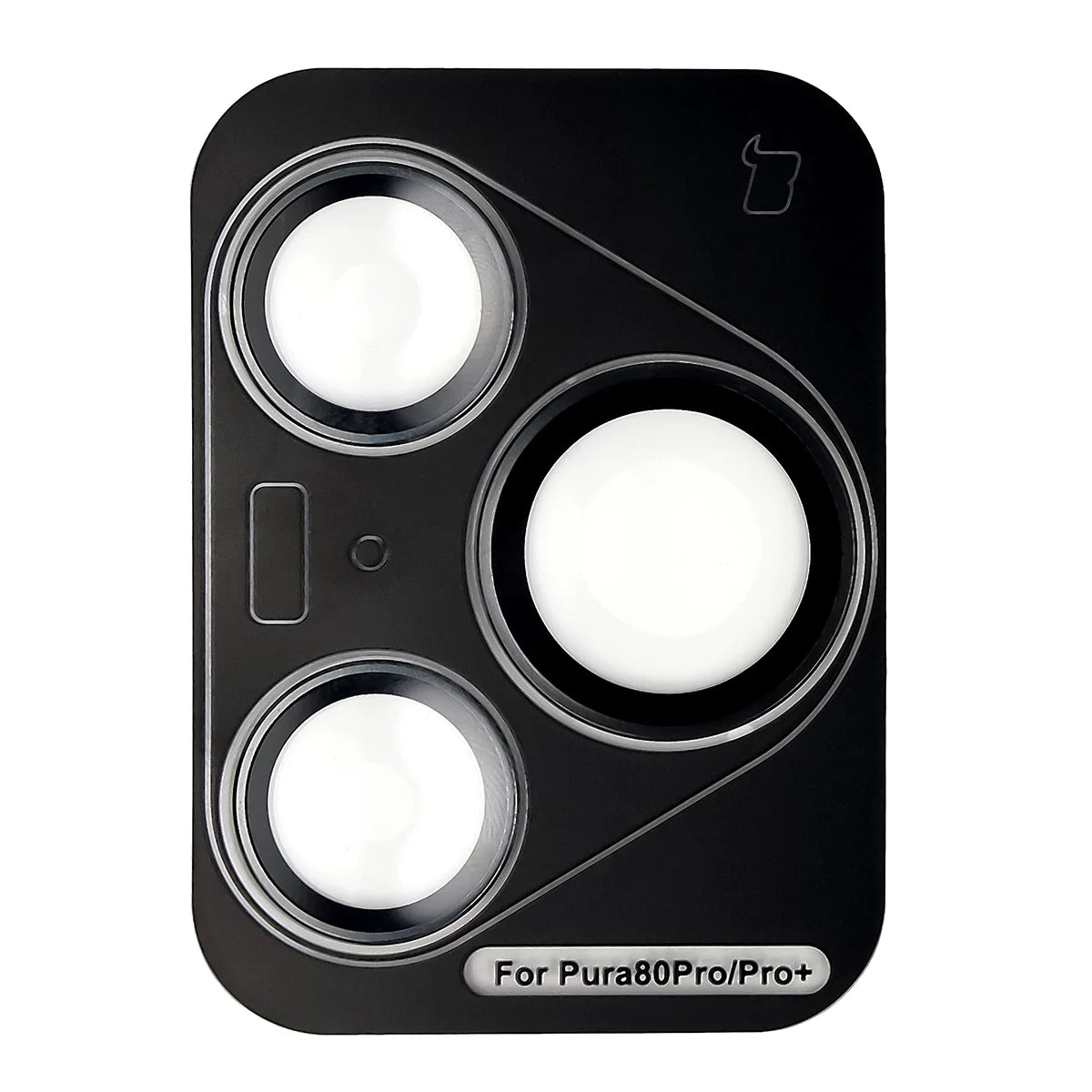 Glas für die Kamera mit Applikator für Huawei Pura 80 Pro / Pro Plus, Bizon Glass Snap Lens, 1 Set, Schwarzer Rahmen