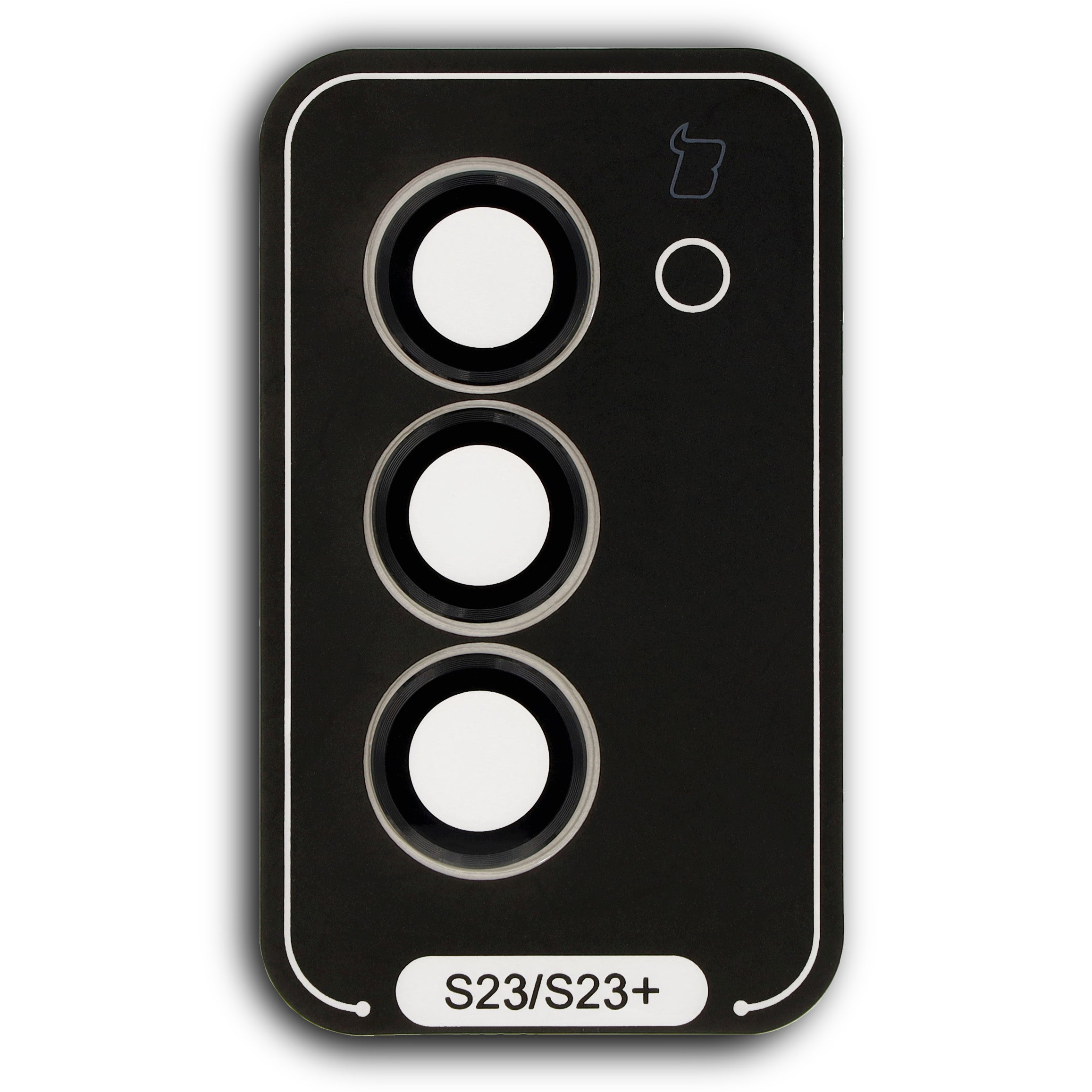 Bizon Glass Snap Lens Schutzglas für Samsung Galaxy S23/S23 Plus Kameras in Schwarz mit Applikator, 1 Set.
