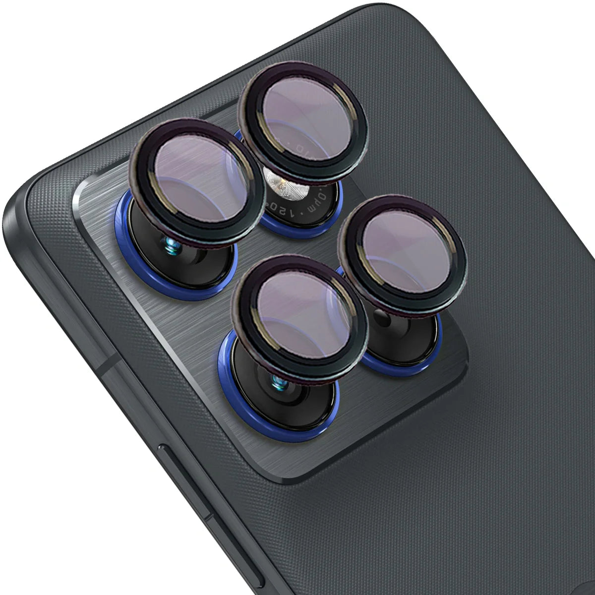 Glas für die Kamera für Motorola Edge 70, Bizon Glass Snap Lens, 1 Set, Schwarzer Rahmen