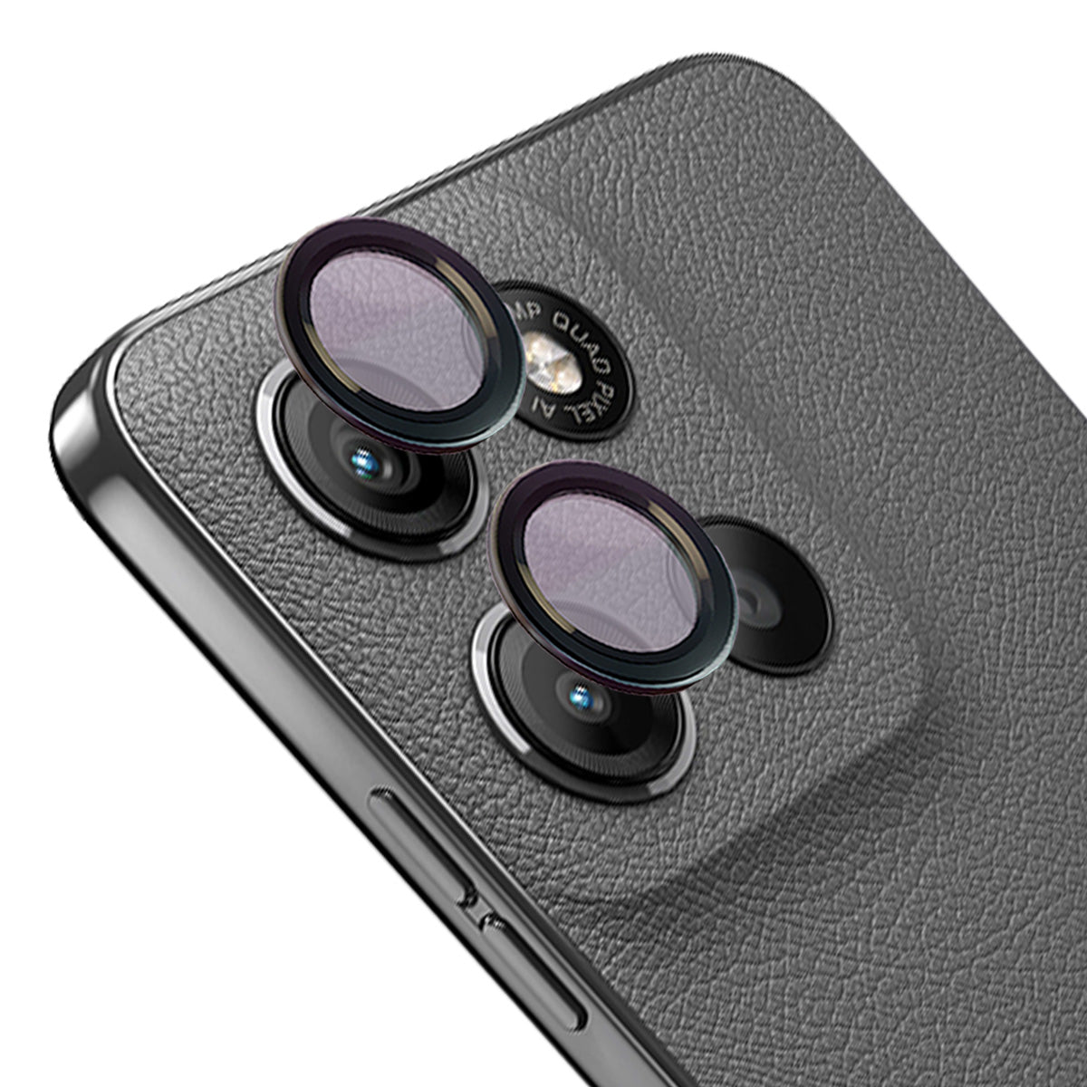Glas für die Kamera für Motorola Moto G17/G17 Power/G15/G15 Power, Bizon Glass Snap Lens, 1 Set, Schwarzer Rahmen