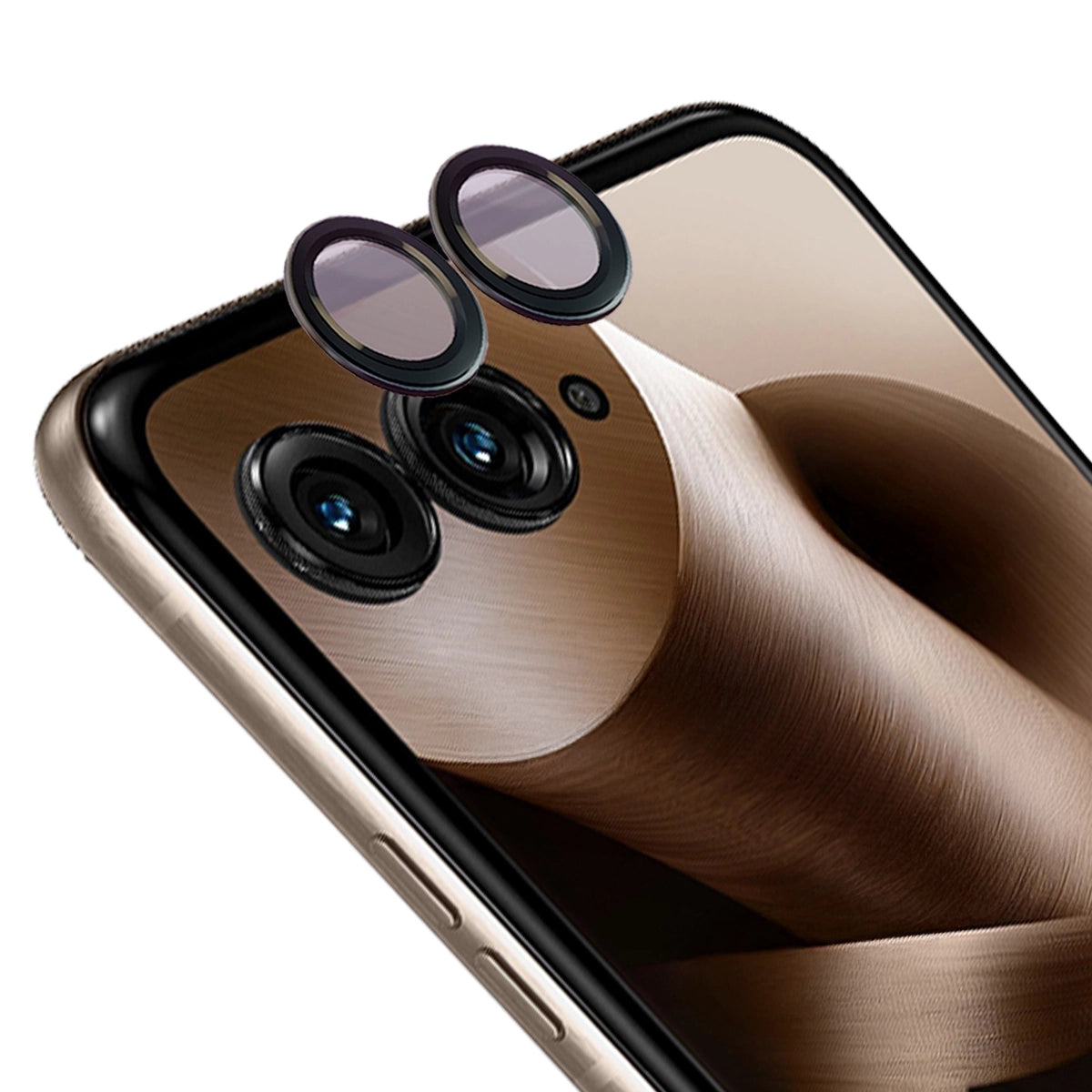 Glas für die Kamera für Motorola Razr 60 Ultra, Bizon Glass Snap Lens, 1 Set, Schwarzer Rahmen
