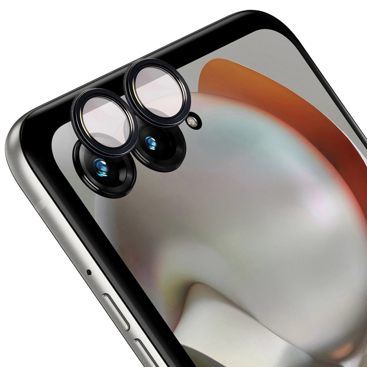Glas für die Kamera für Motorola Razr 70, Bizon Glass Snap Lens, 1 Set, Schwarzer Rahmen