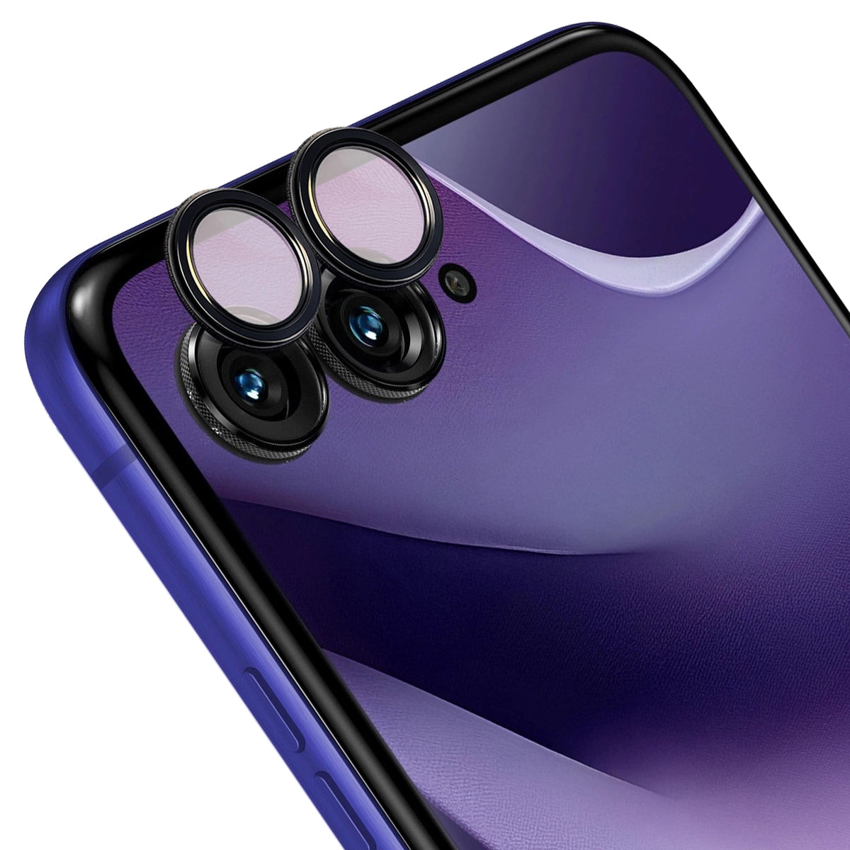 Glas für die Kamera für Motorola Razr 70 Ultra, Bizon Glass Snap Lens, 1 Set, Schwarzer Rahmen