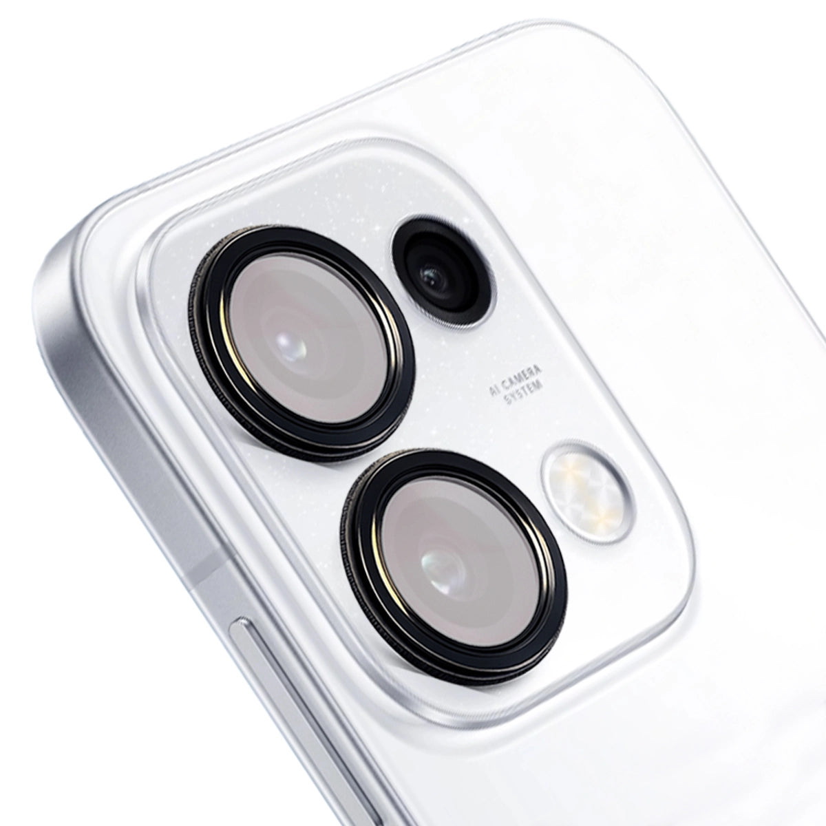 Glas für die Kamera für Oppo Reno16 / Reno16 Pro 5G, Bizon Glass Snap Lens, 1 Set, Schwarzer Rahmen