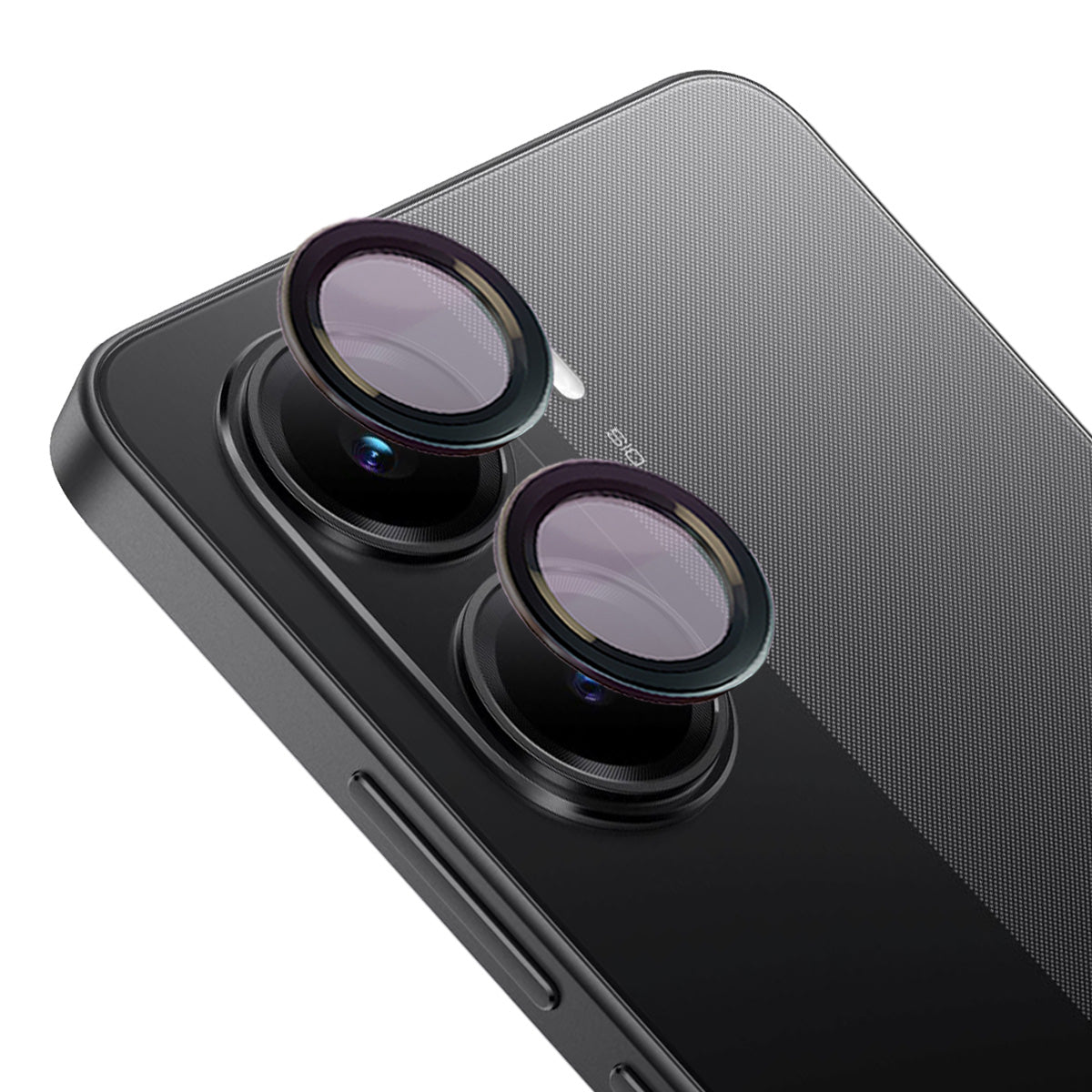 Glas für die Kamera für Xiaomi Poco X7 Pro, Bizon Glass Snap Lens, 1 Set, Schwarzer Rahmen