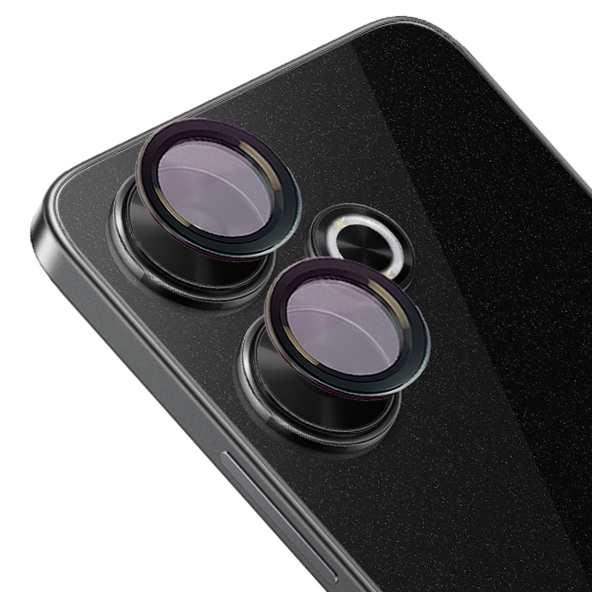Glas für die Kamera für Xiaomi Redmi 13 4G, Bizon Glass Snap Lens, 1 Set, Schwarzer Rahmen