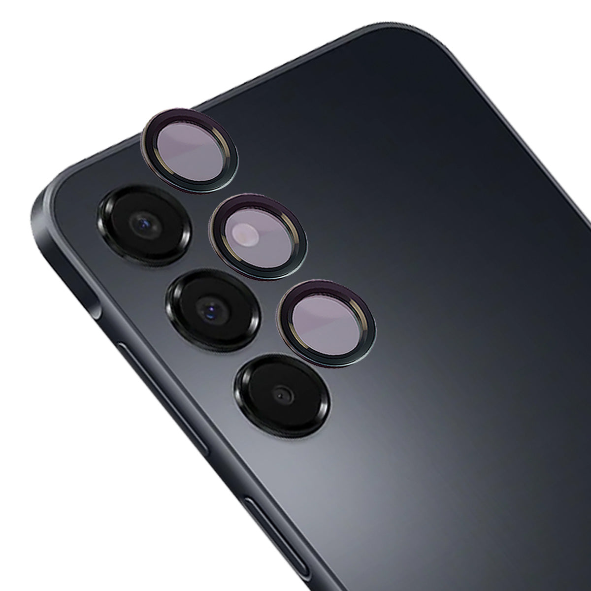 Gehärtetes Glas für die Kamera mit Applikator für Galaxy A16 4G/5G, Bizon Glass Snap Lens, 1 Set, Schwarzer Rahmen