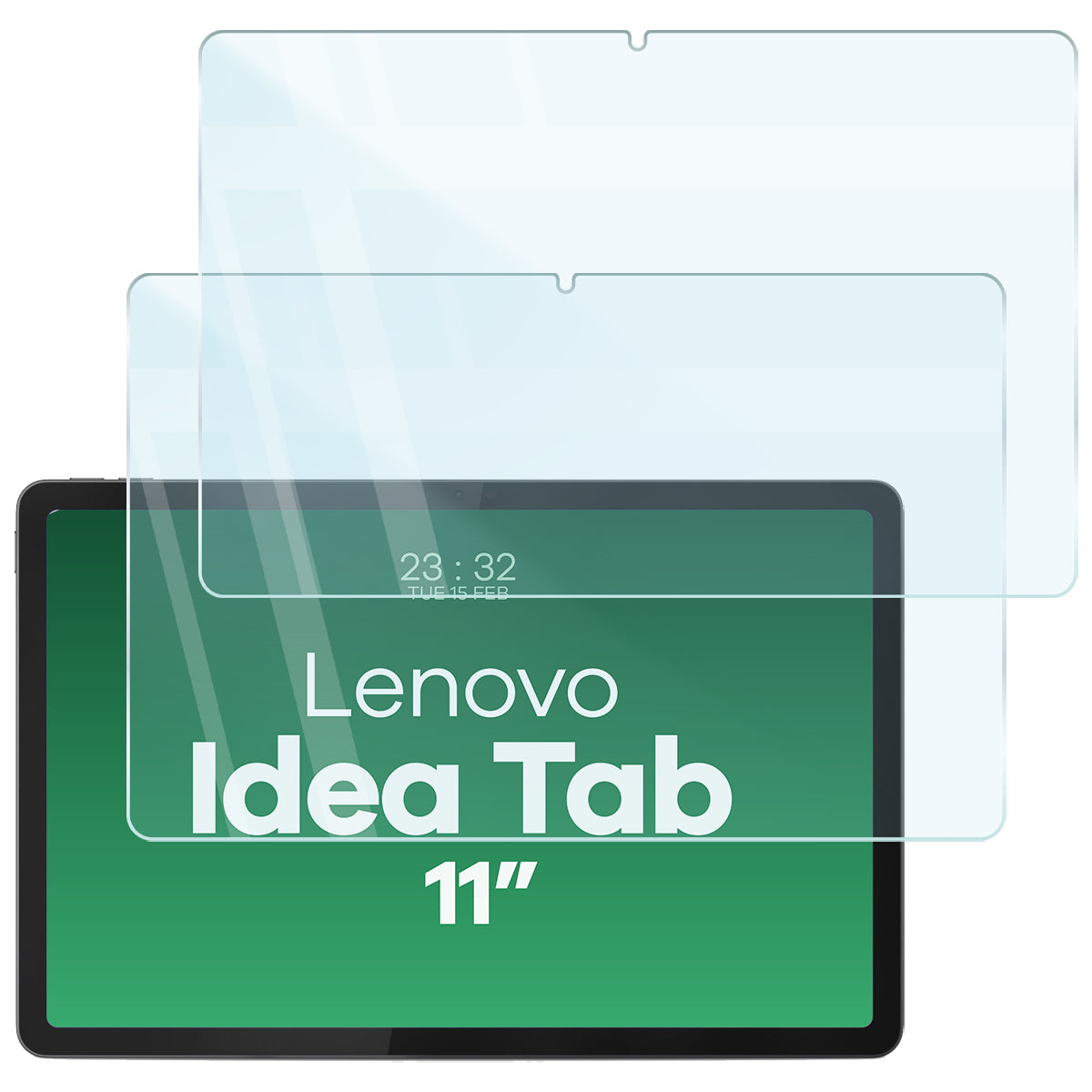 Gehärtetes Glas für Lenovo Idea Tab 11, Bizon Tab Glass Clear Duo, 2 Stück