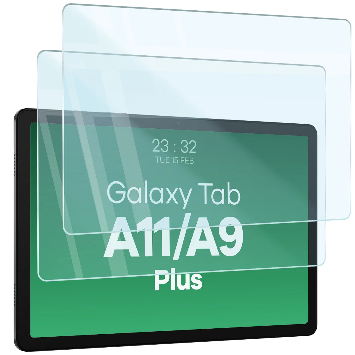 Gehärtetes Glas für Galaxy Tab A11 Plus / A9 Plus, Bizon Glass Tab Clear Duo, 2 Stück