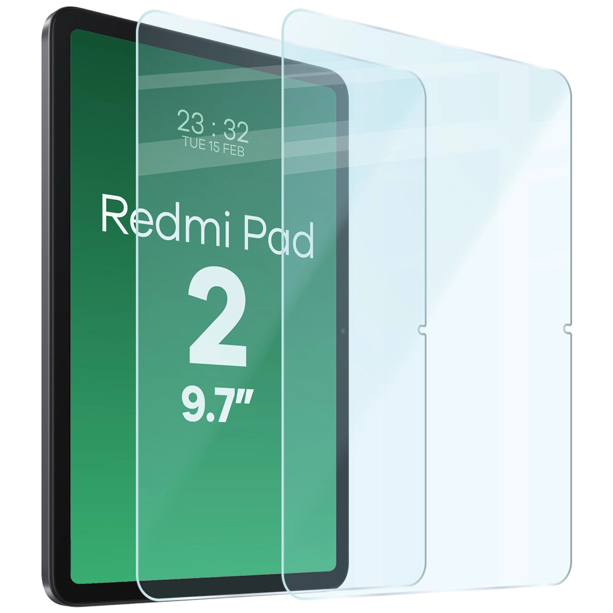 Gehärtetes Glas für Xiaomi Redmi Pad 2 9.7", Bizon Tab Glass Clear Duo, 2 Stück