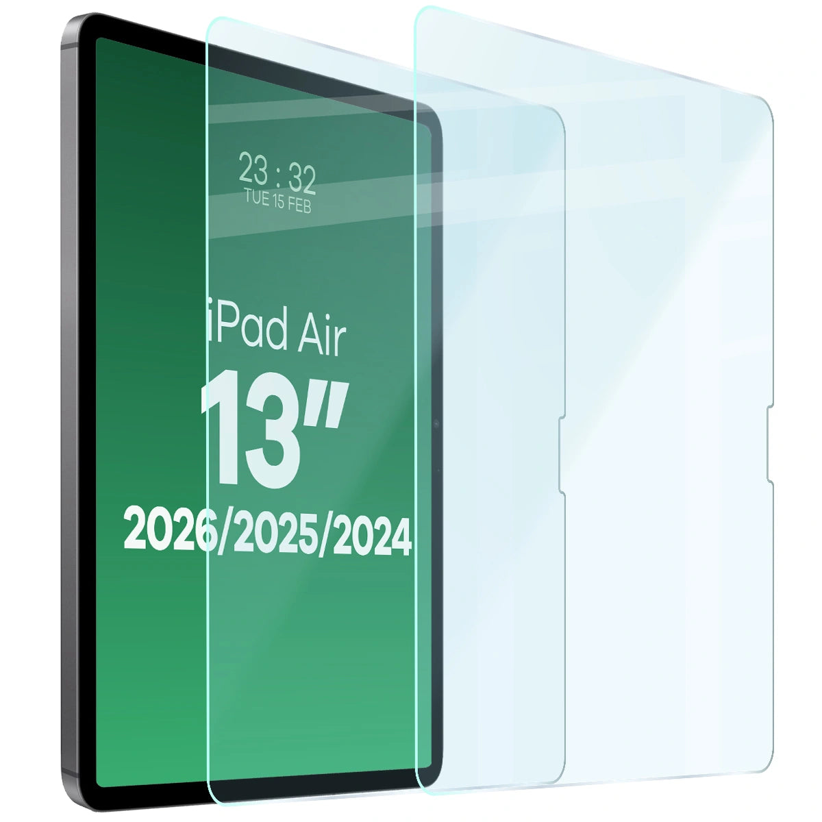 Gehärtetes Glas für iPad Air 13" M4/M3/M2, Bizon Glass Tab Clear Duo, 2 Stück
