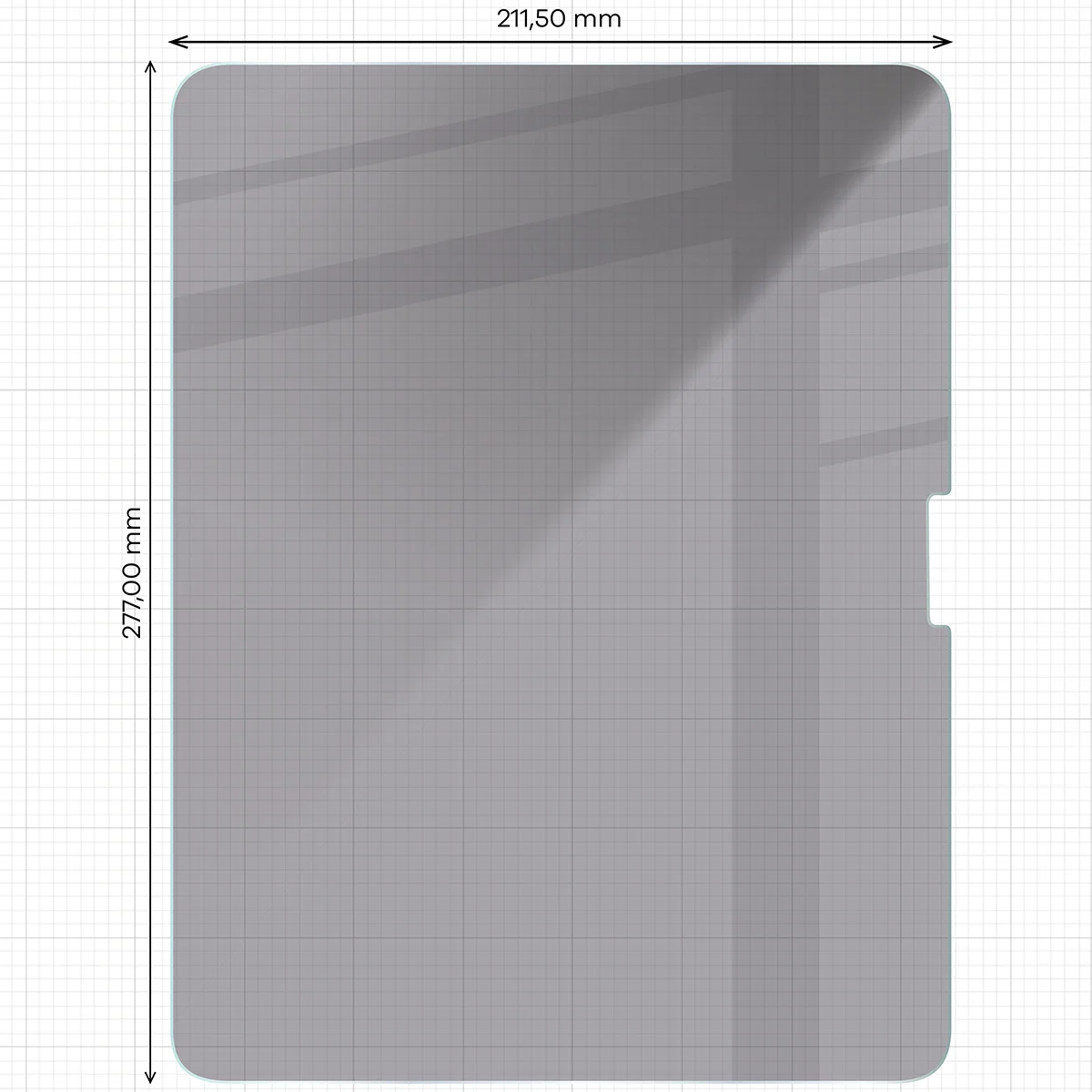 Gehärtetes Glas mit Privatschutzfilter für iPad Air 13" M4/M3/M2, Bizon Glass Tab Clear Shadow Duo, getönt