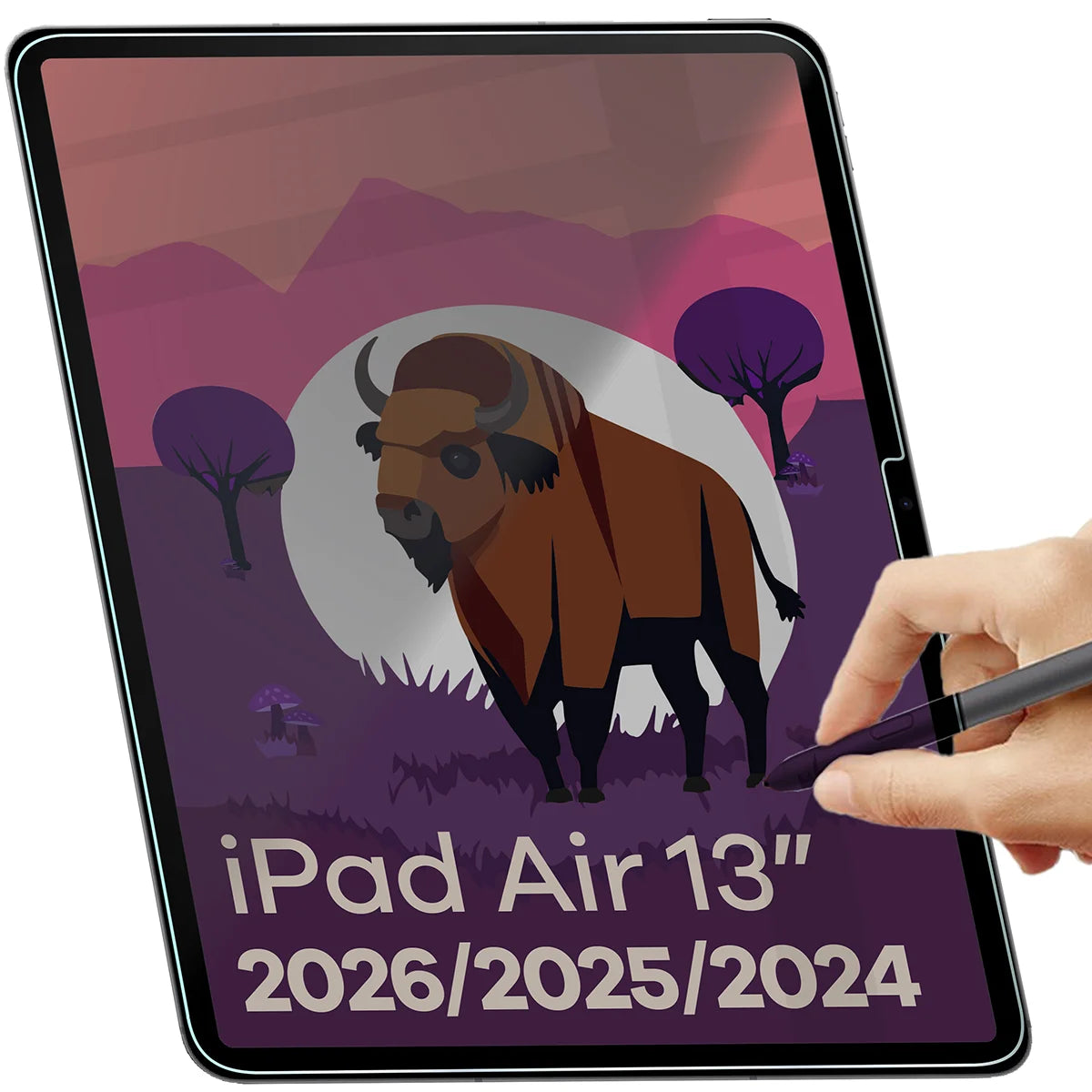 Gehärtetes Glas mit Privatschutzfilter für iPad Air 13" M4/M3/M2, Bizon Glass Tab Clear Shadow Duo, getönt