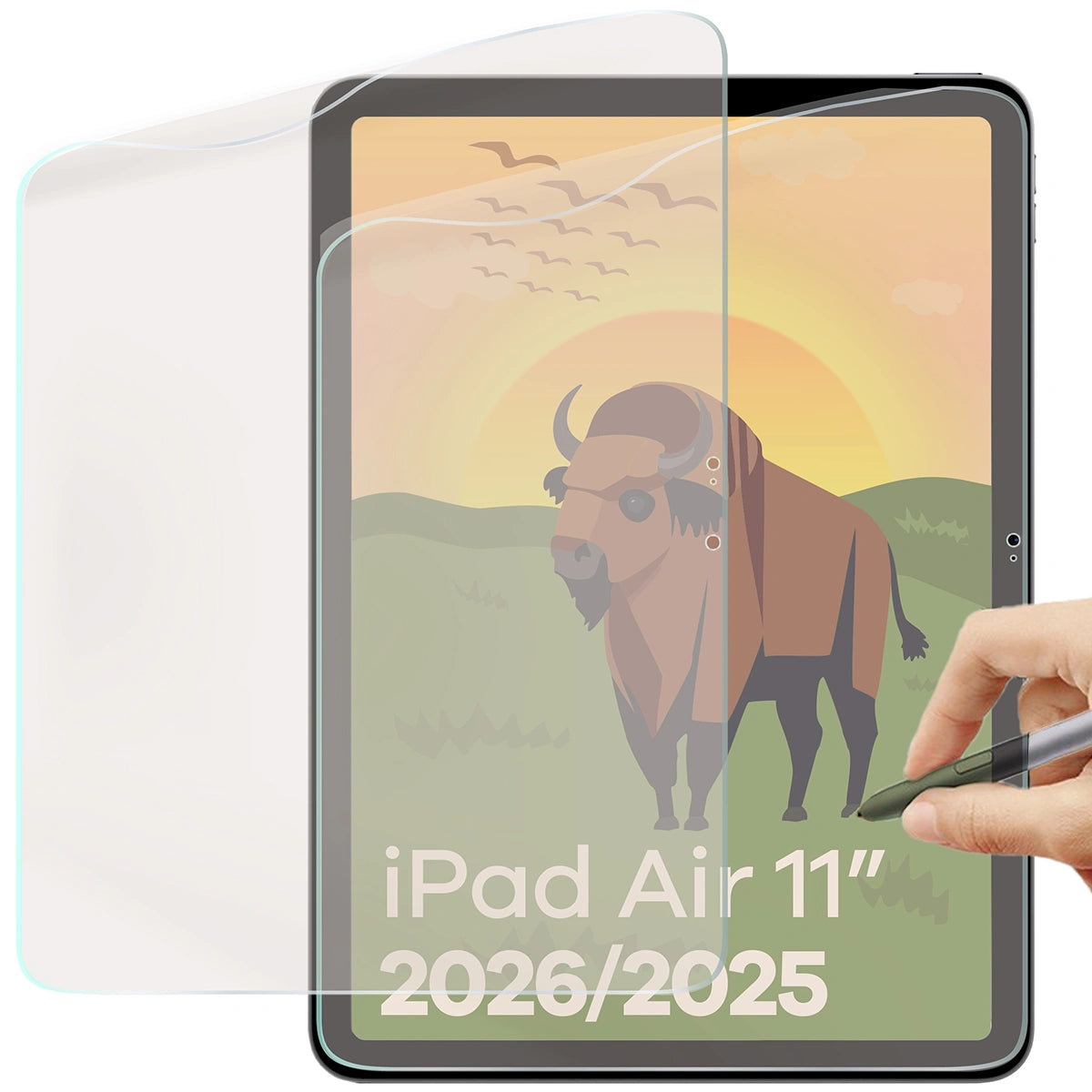 Matte Folie für iPad iPad Air 11 M4/M3, Bizon Tab Film Sun Duo, 2 Stück