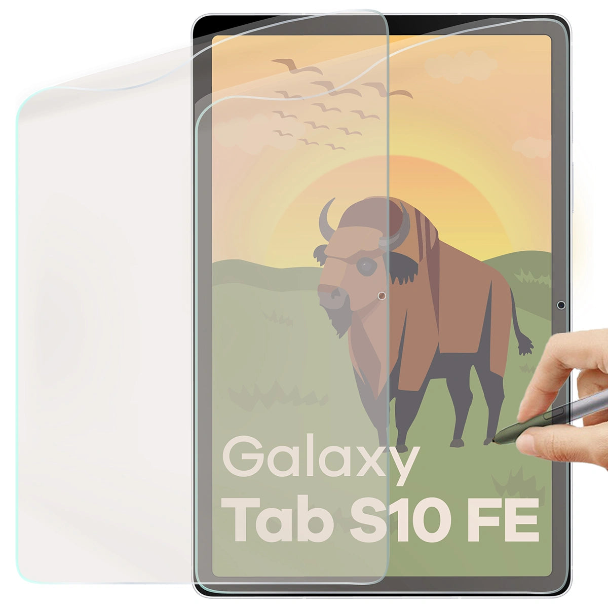 Matte Folie für Galaxy Tab S10 FE, Bizon Glass Tab Film Sun Duo, 2 Stück