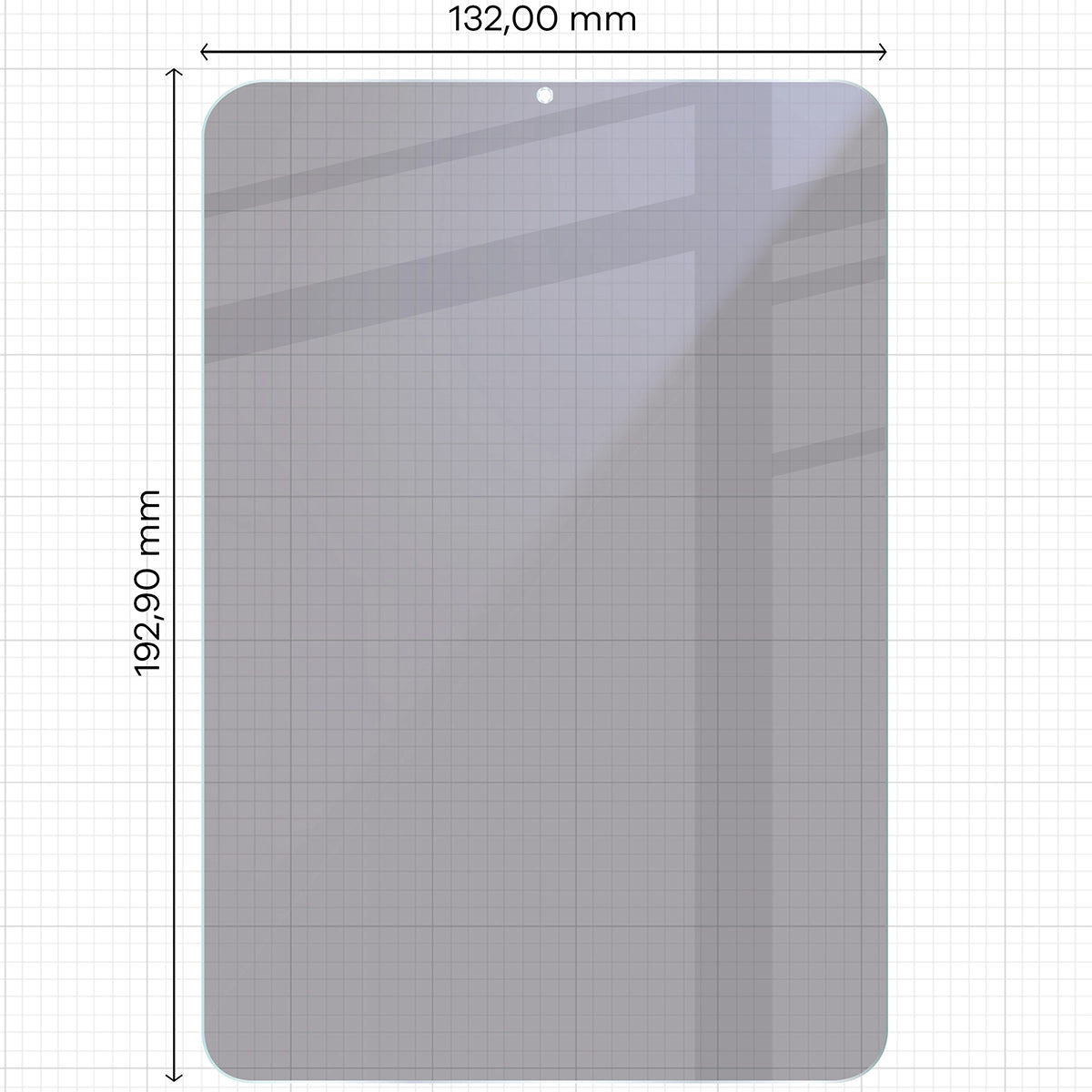 Hybridglas mit Privatschutzfilter für iPad Mini 7 2024, Bizon Tab Hybrid Shadow, Matt