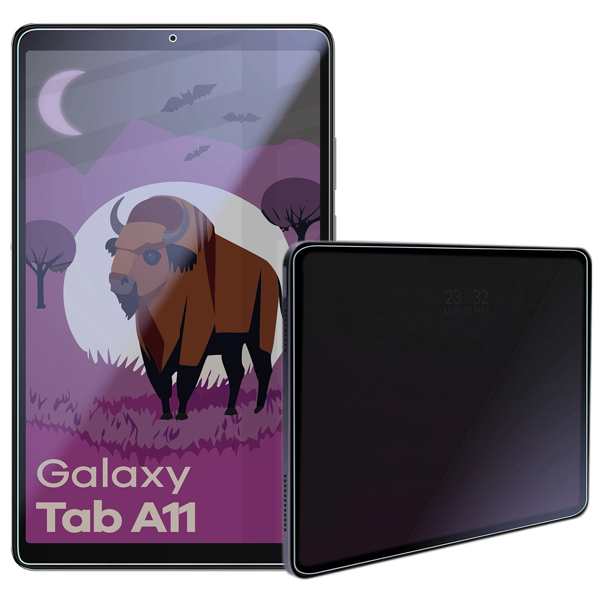 Hybridglas mit Privatschutzfilter für Galaxy Tab A11, Bizon Tab Hybrid Shadow, Matt